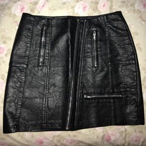 Leather mini skirt